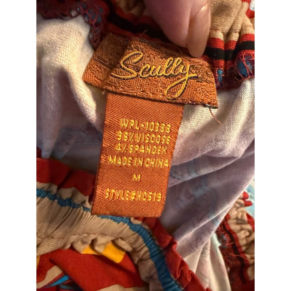 SCULLY Serape Red Aztec Peasant Dress - Size M - Picture 3 of 8